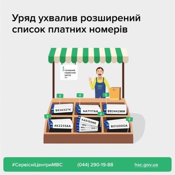 Уряд ухвалив розширений список платних номерних знаків